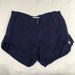 Diane Von Furstenberg Navy Cuffed Shorts REAL SILK